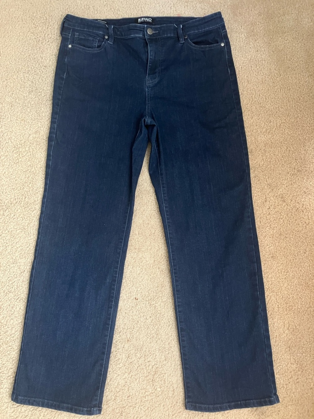 Buffalo David Bitton Dark Blue High Rise Straight-Leg Stretch Denim Size 12/32